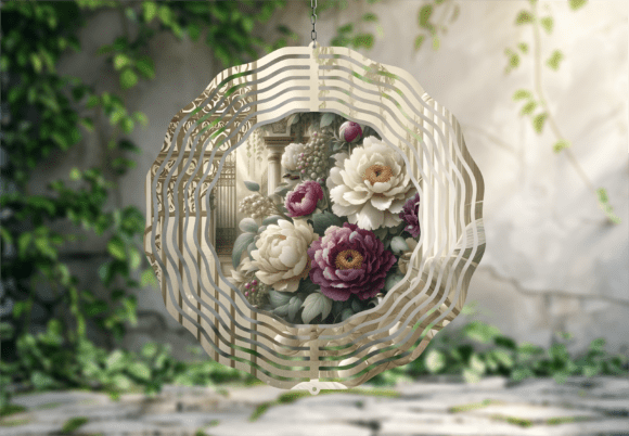 Download Lush Peony Garden Wind Spinner Design - Premium Resources