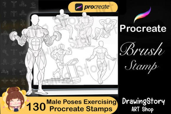 Download 130 Procreate Body Poses Exercising - Body Collection