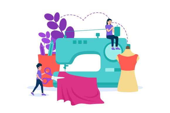 Download Tailor and Sewing Studio in Flat Design - Premium Resources