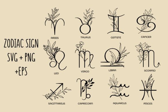 Download Zodiac Svg Bundle Horoscope Symbols Art - Symbols Collection