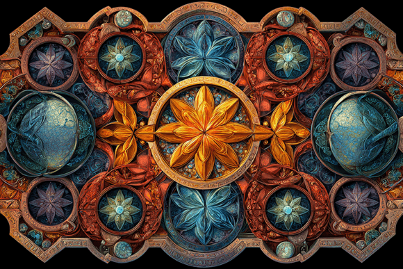 Download Ornate Mandala Mosaic Glass Design - Mandala mosaic Collection
